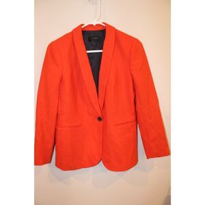 J.Crew size 4P orange wool blend blazer single button workwear